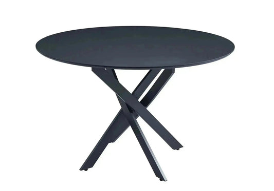 Ensemble table ronde noire et 4 chaises écru | Koda