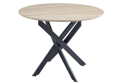 Ensemble table ronde et 4 chaises chêne écru | Koda