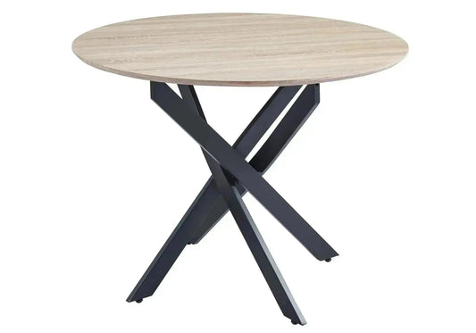 Ensemble table ronde et 4 chaises chêne écru | Koda