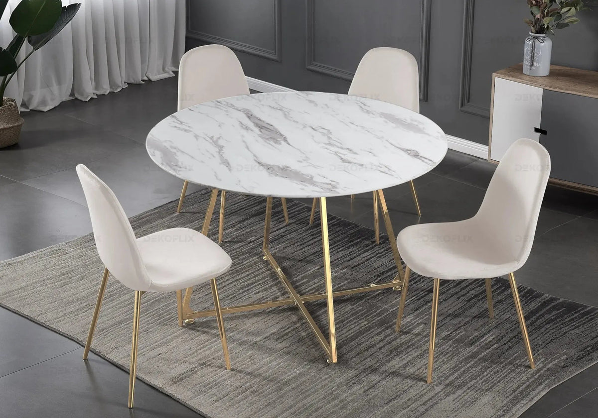 Lot de 6 chaises scandinaves en beige | Vexta
