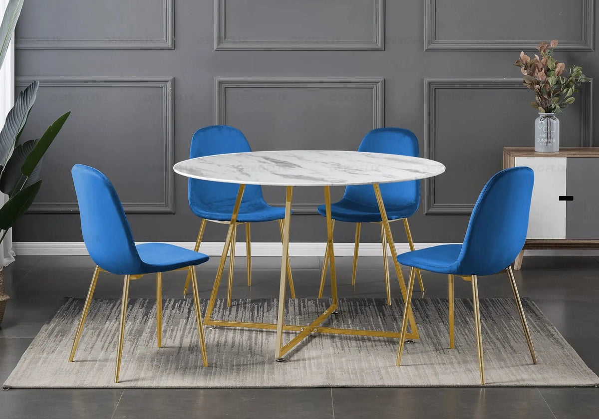 Lot de 6 chaises scandinaves en bleu roi | Vexta