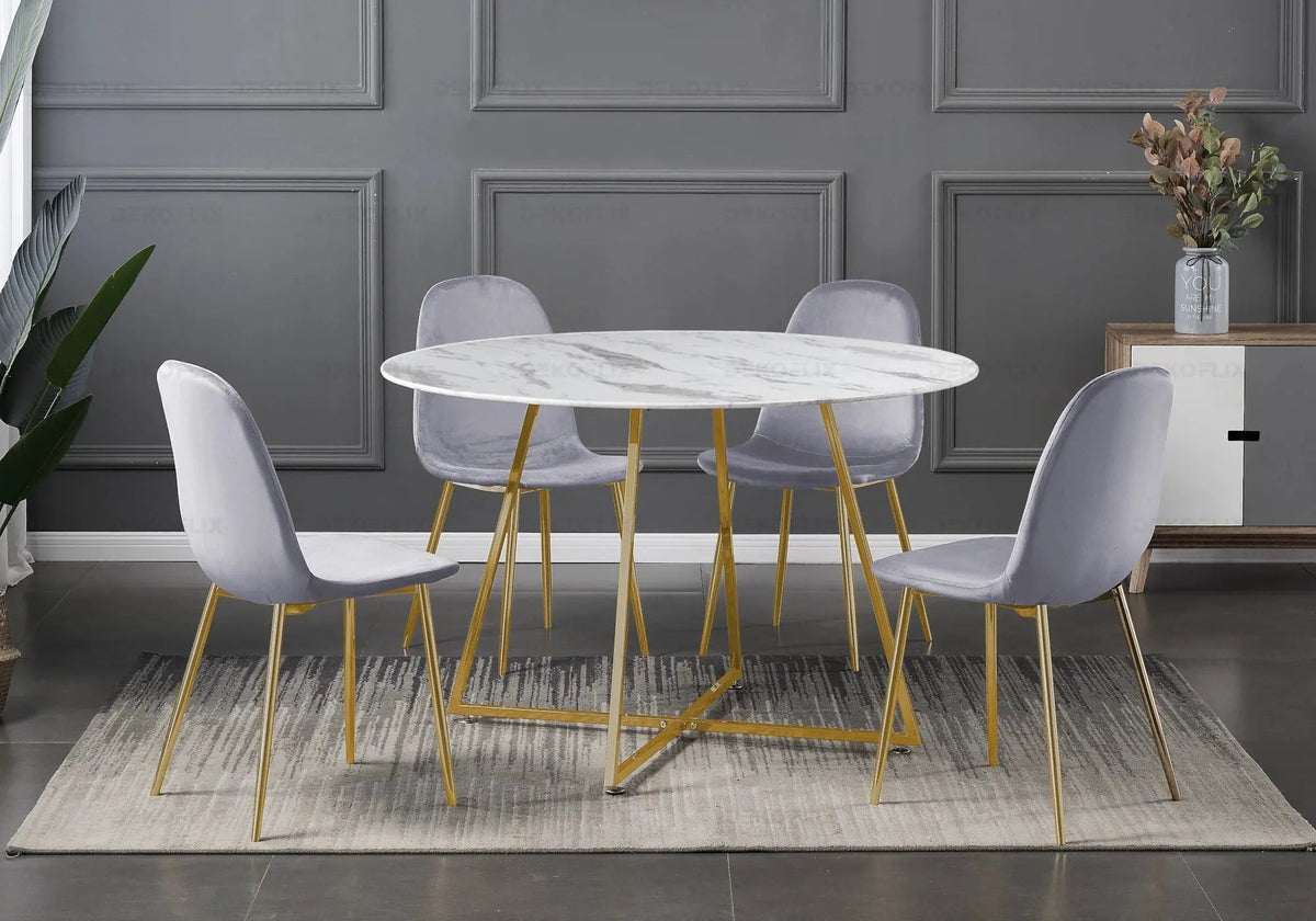 Lot de 6 chaises scandinaves en gris perle | Vexta
