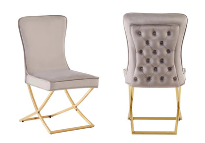 Ensemble table marbre blanc et chaises taupe | Zyra