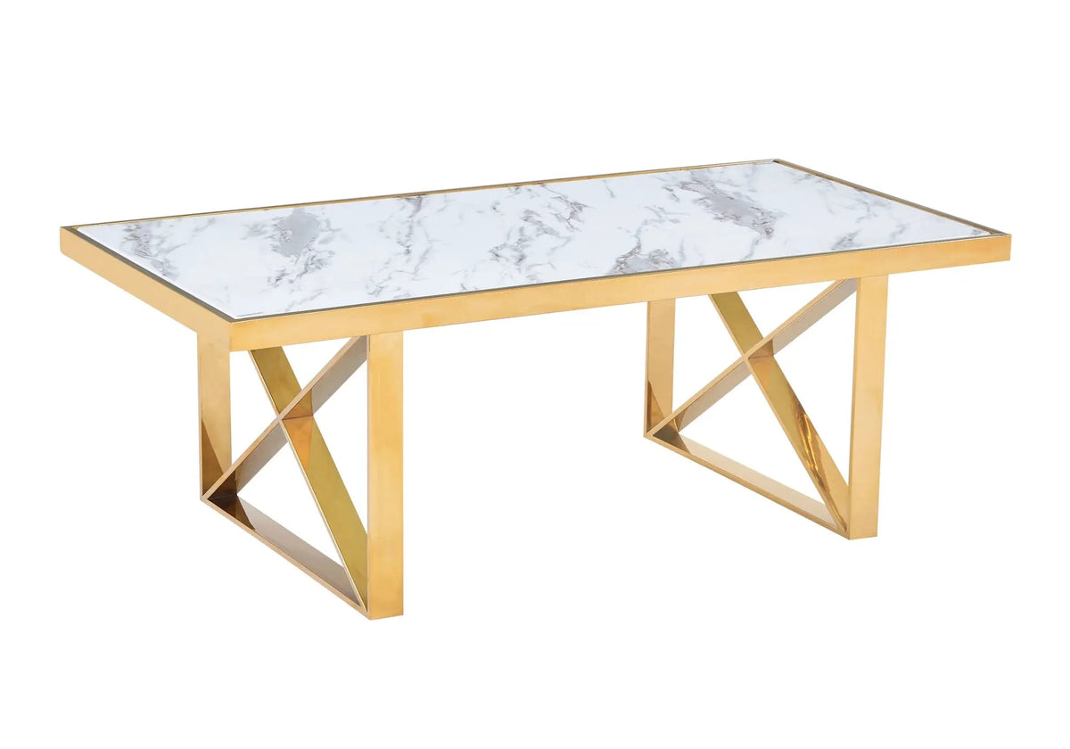 Ensemble table marbre blanc et chaises taupe | Zyra