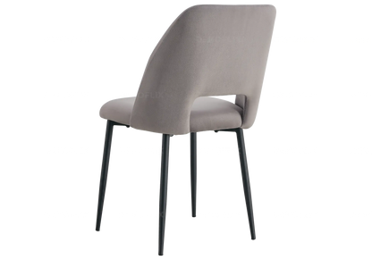 Ensemble table ronde chêne et 4 chaises grises | Koda