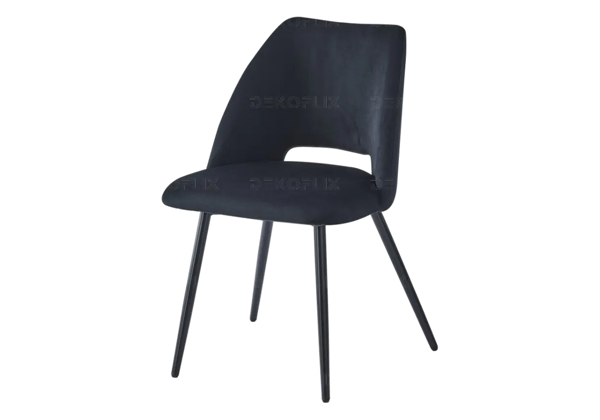Ensemble table ronde chêne et 4 chaises noires | Koda