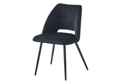 Ensemble table ronde chêne et 4 chaises noires | Koda