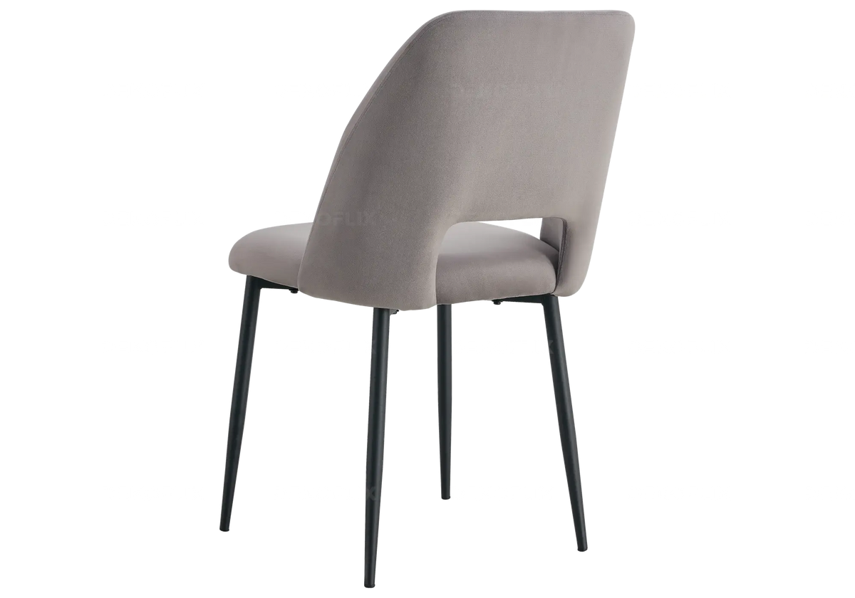 Ensemble table ronde noire et 4 chaises grises | Koda