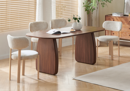 Lot de 4 chaises japandi beige et bois clair | Zenix