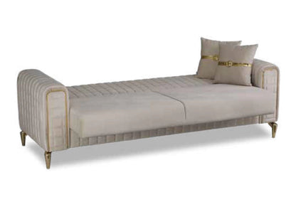 ensemble canapes 321 beige lit coffre atlas - Vue 3 - KOORIS