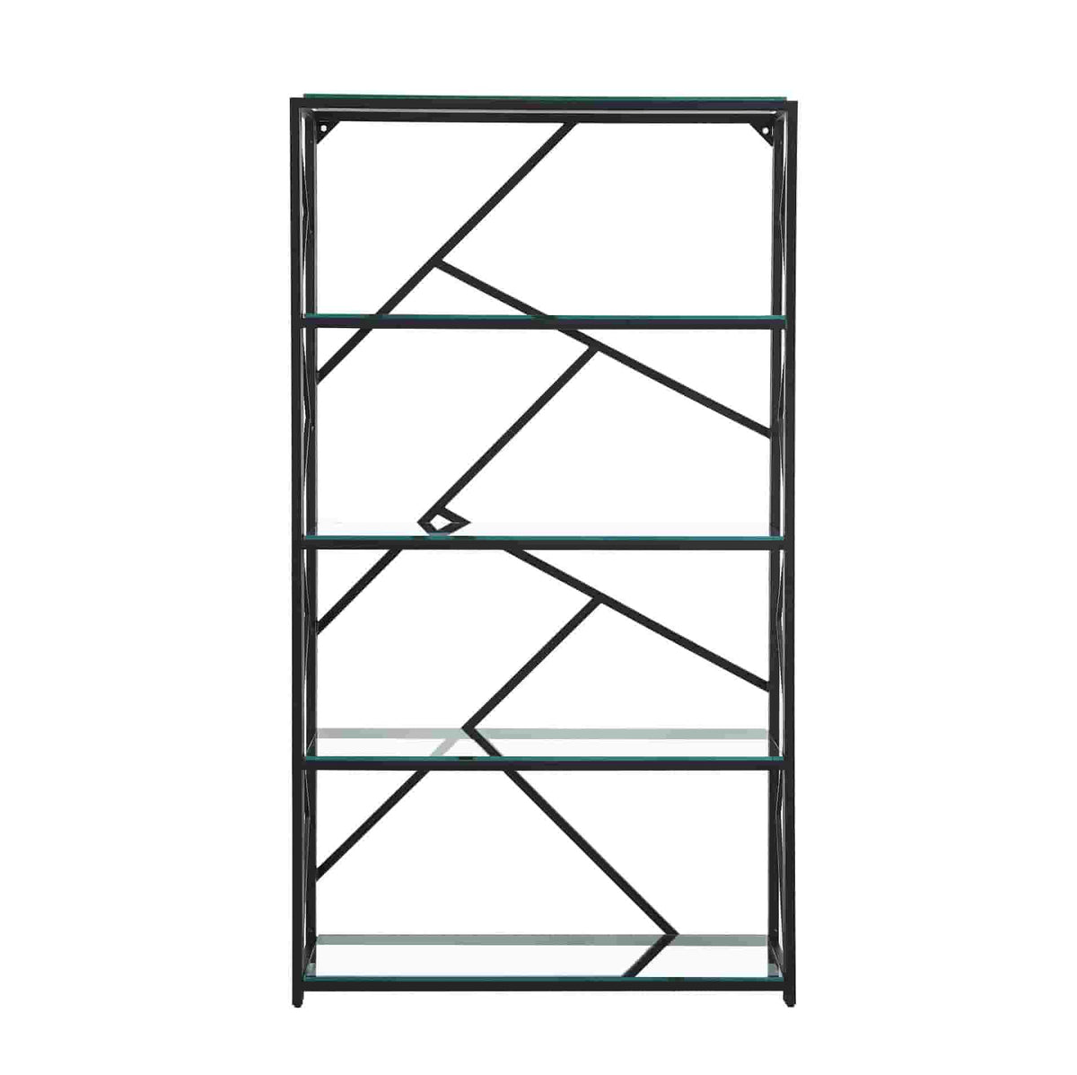 Étagère bibliothèque verre noir et métal | Zenvia