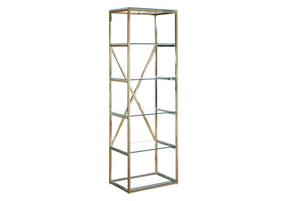 Étagère colonne design en métal doré et verre | Kypo