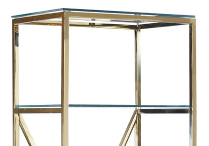 Étagère colonne design en métal doré et verre | Kypo