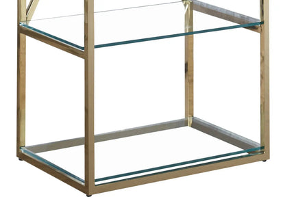 Étagère colonne design en métal doré et verre | Kypo