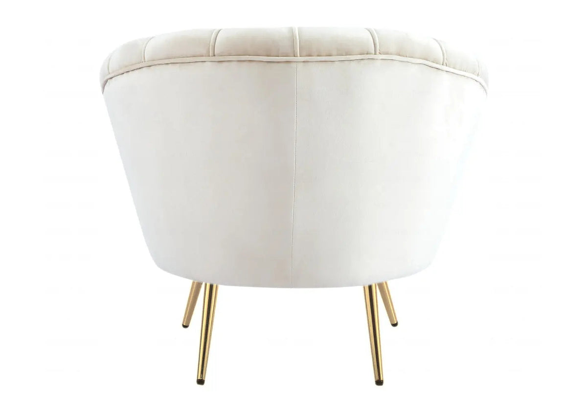 Fauteuil coquillage en beige et doré | Zelix