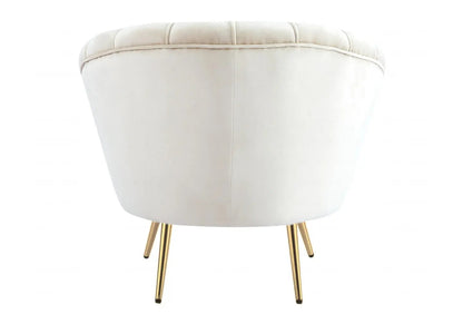Fauteuil coquillage en beige et doré | Zelix