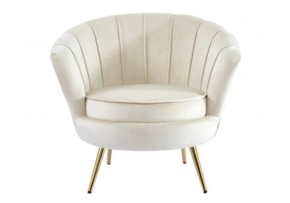 Fauteuil coquillage en beige et doré | Zelix
