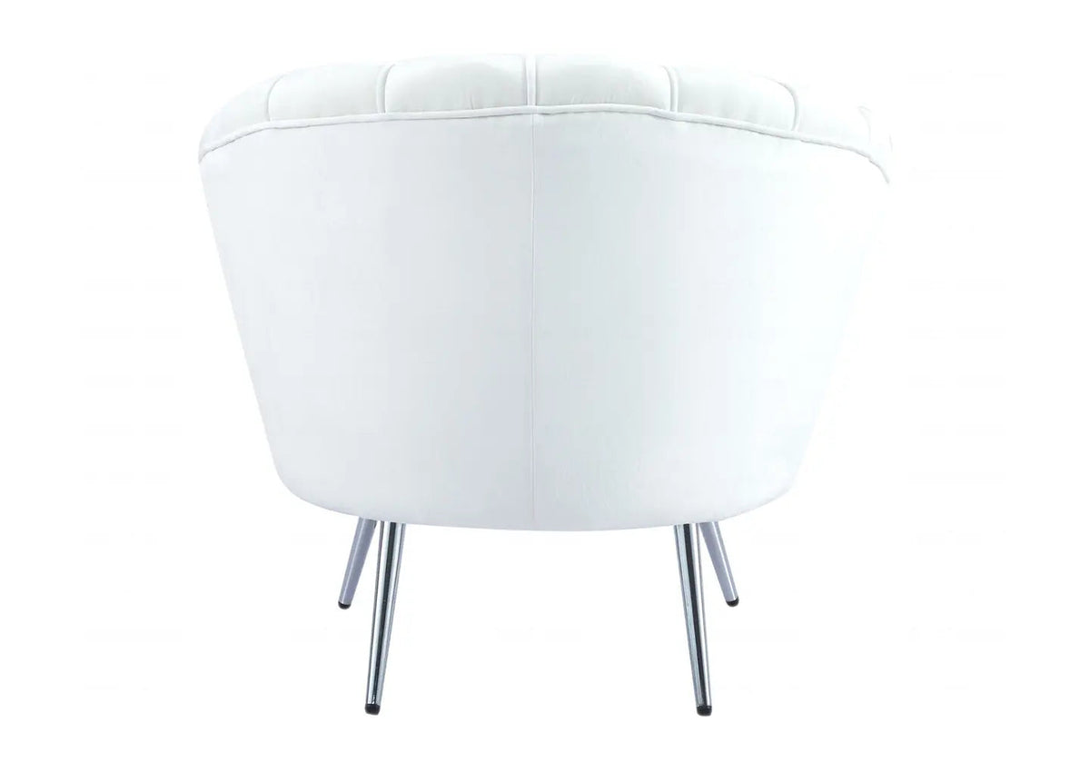 Fauteuil coquillage moderne velours écru | Zelix