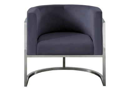 Fauteuil design tissu anthracite et acier chromé | Zevix