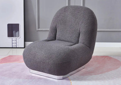 Fauteuil lounge gris design tissu bouclé | Kalyx