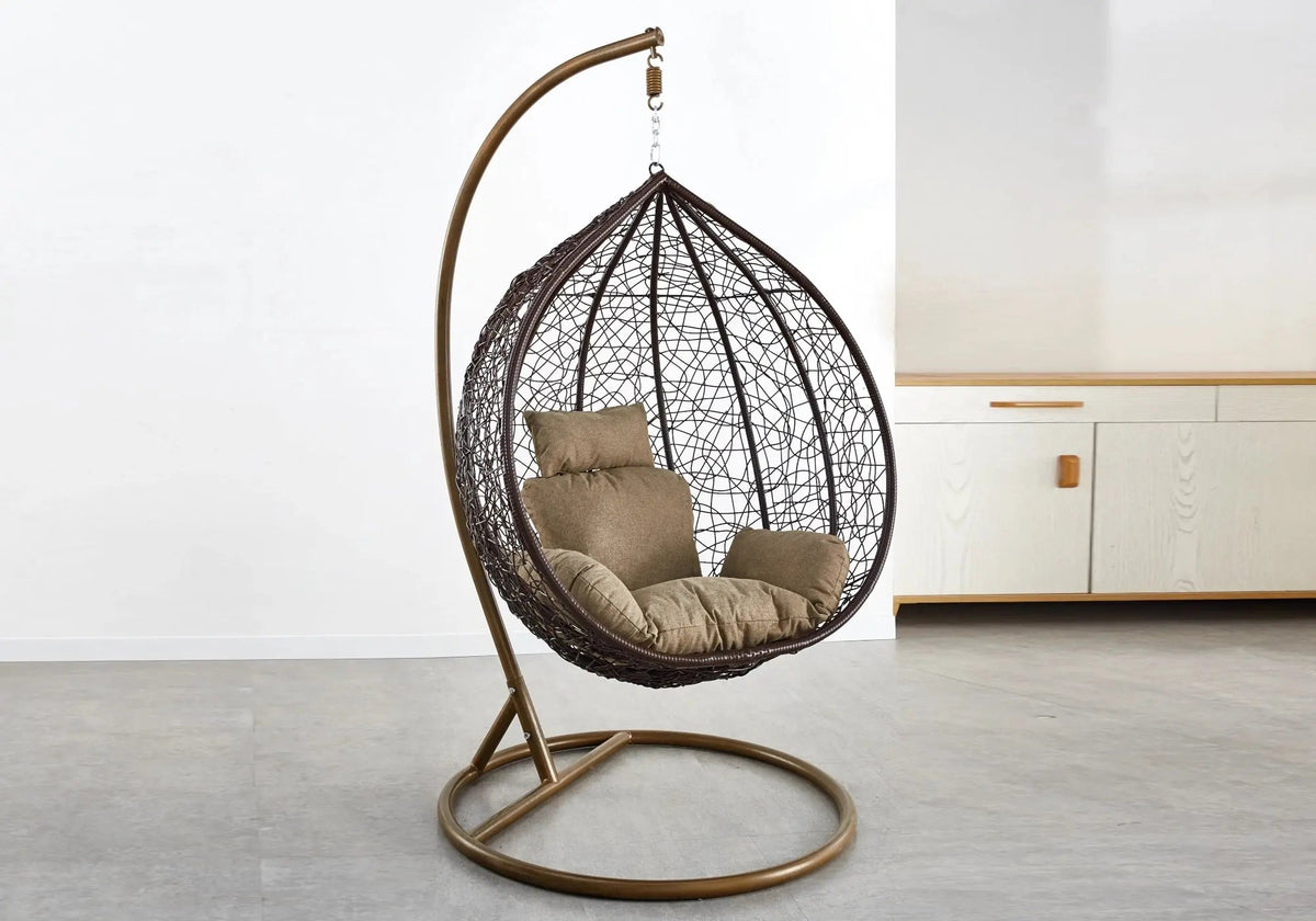 Fauteuil suspendu design ergonomique doré et noir | Zyra