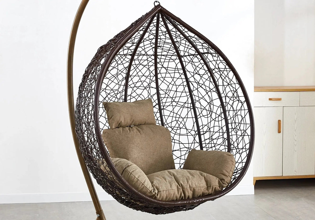 Fauteuil suspendu design ergonomique doré et noir | Zyra