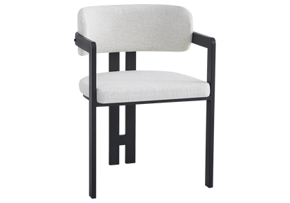 Lot de 2 fauteuils de table tissu bouclé beige | Vexta