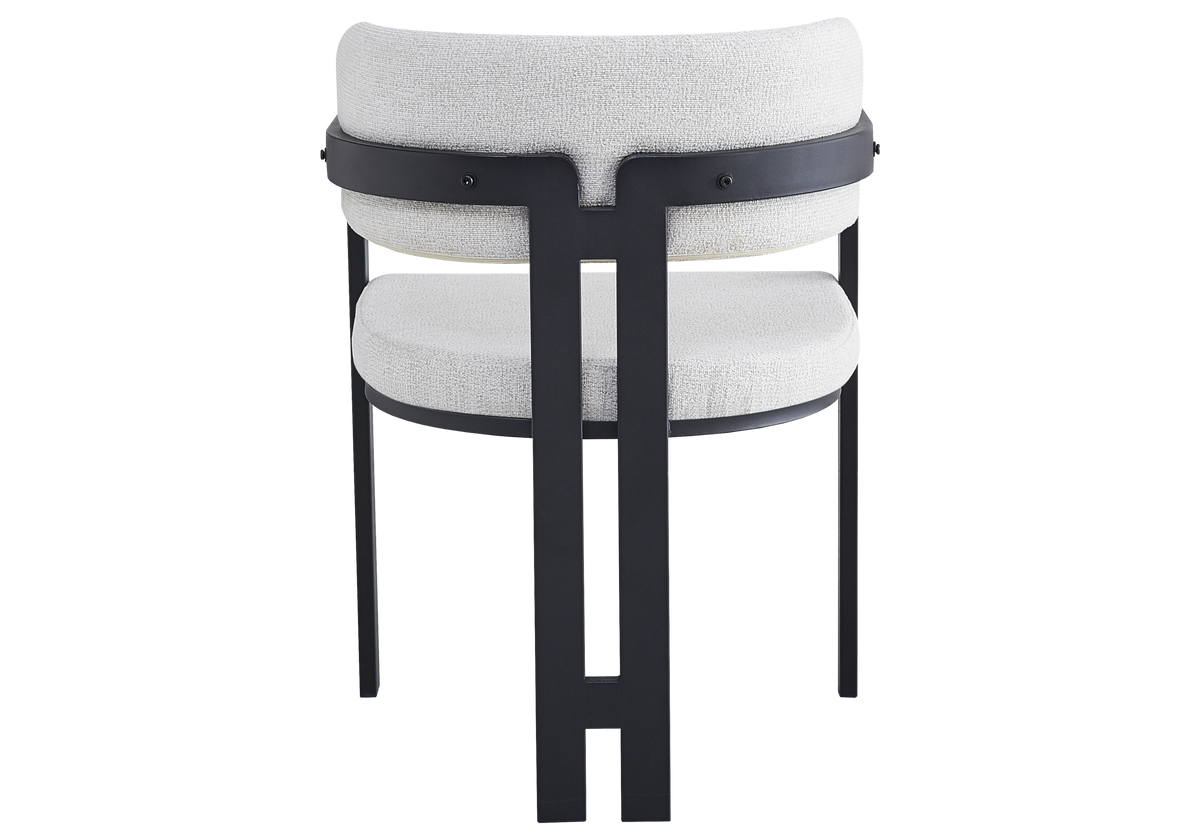 Lot de 2 fauteuils de table tissu bouclé beige | Vexta
