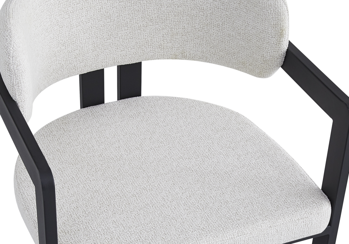 Lot de 2 fauteuils de table tissu bouclé beige | Vexta