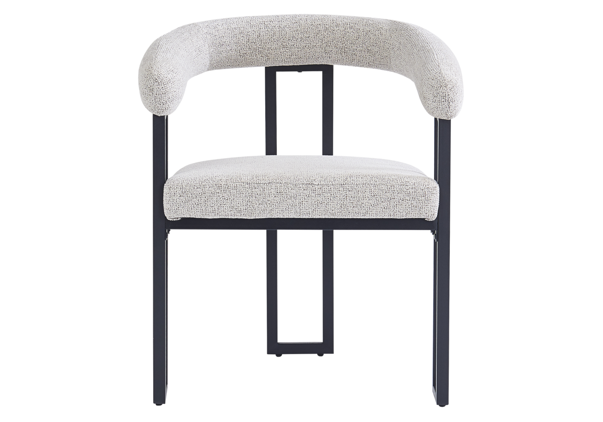 Fauteuil de table tissu taupe pieds noirs x4 | Vexta