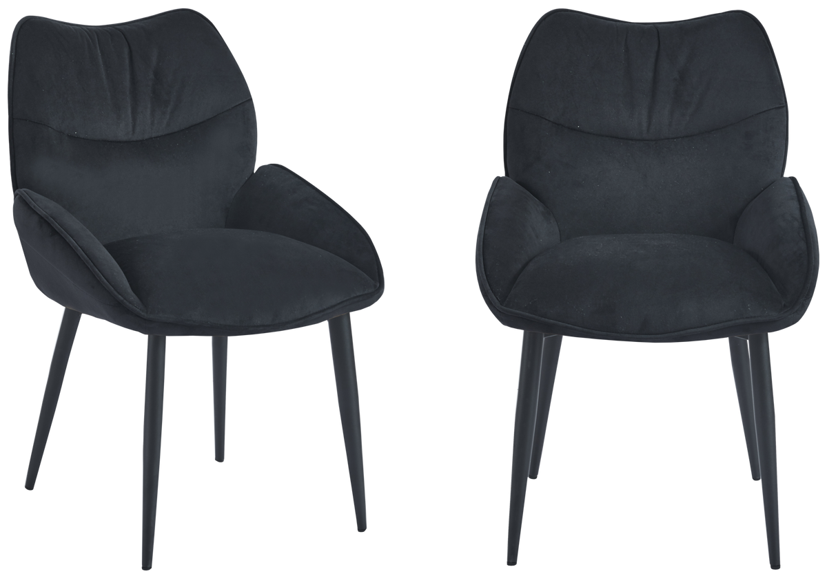 Lot de 2 fauteuils de table anthracite | Vexta