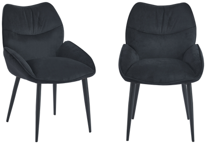 Lot de 2 fauteuils de table anthracite | Vexta