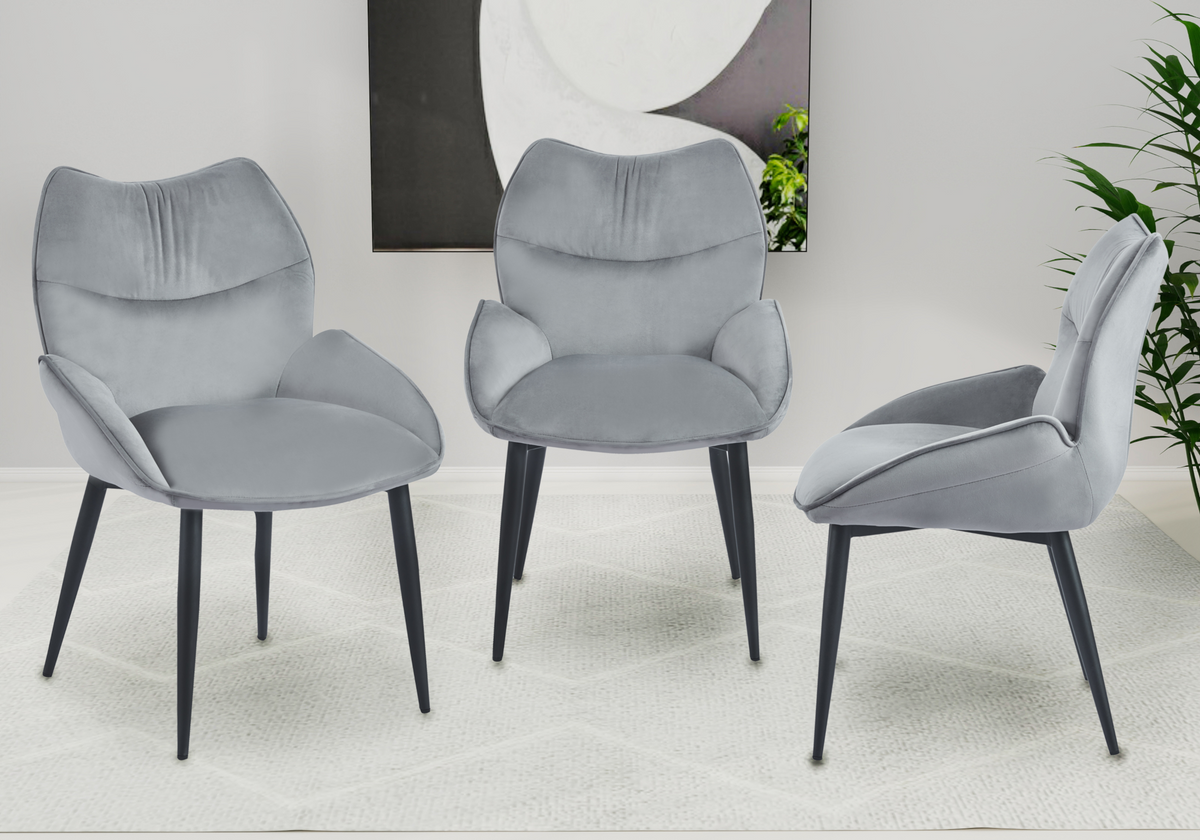 Lot de 2 fauteuils de table anthracite | Vexta