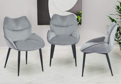 Lot de 2 fauteuils de table anthracite | Vexta