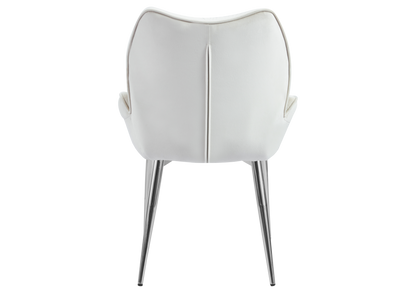 2 fauteuils de table beige pieds argentés | Vexta