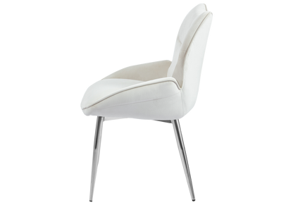 2 fauteuils de table beige pieds argentés | Vexta