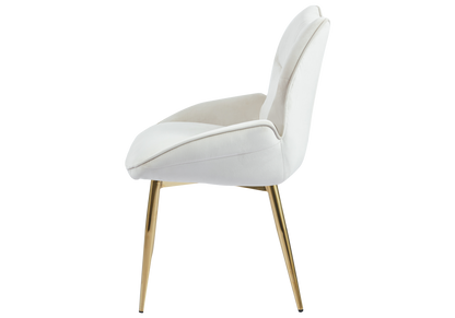 2 fauteuils de table beige pieds dorés | Vexta