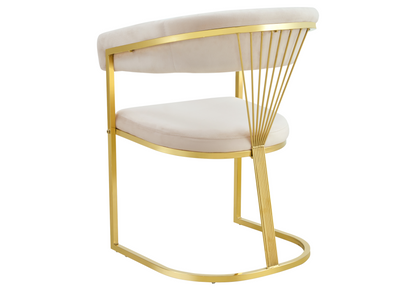 Fauteuils de table beige pieds luge x2 | Kaelo