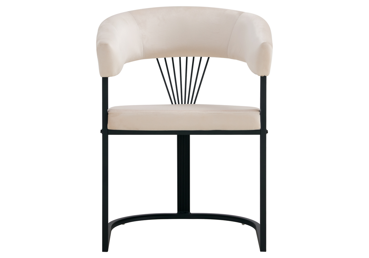 2 fauteuils de table en beige pieds luge | Kaelo