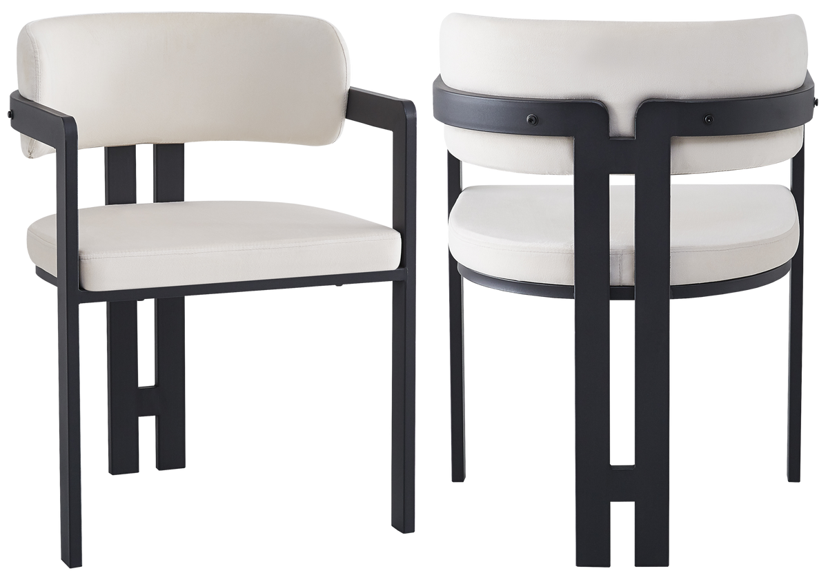 Lot de 2 fauteuils de table en beige | Vexta