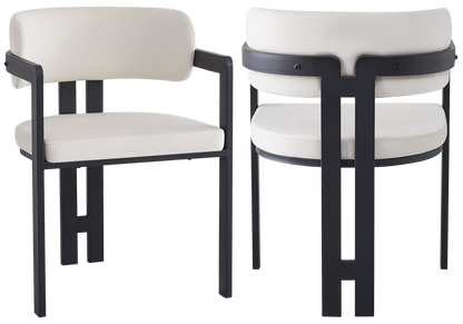 Lot de 2 fauteuils de table en beige | Vexta