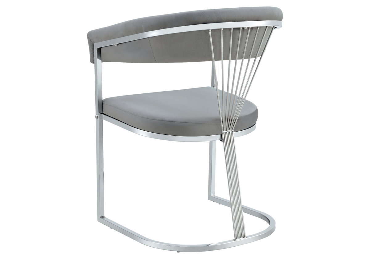 Lot de 2 fauteuils de table gris pieds luge | Kaelo