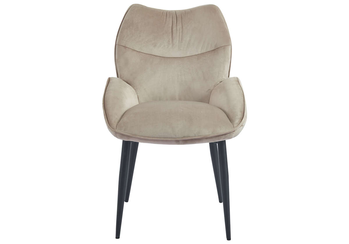 Lot de 2 fauteuils de table en taupe | Vexta