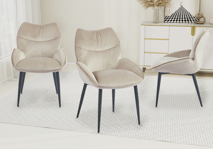 Lot de 2 fauteuils de table en taupe | Vexta