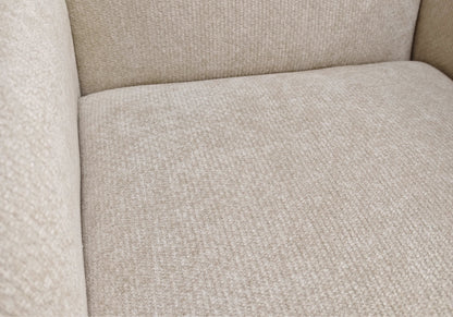Fauteuil design arrondi velours bouclé taupe | Zyra