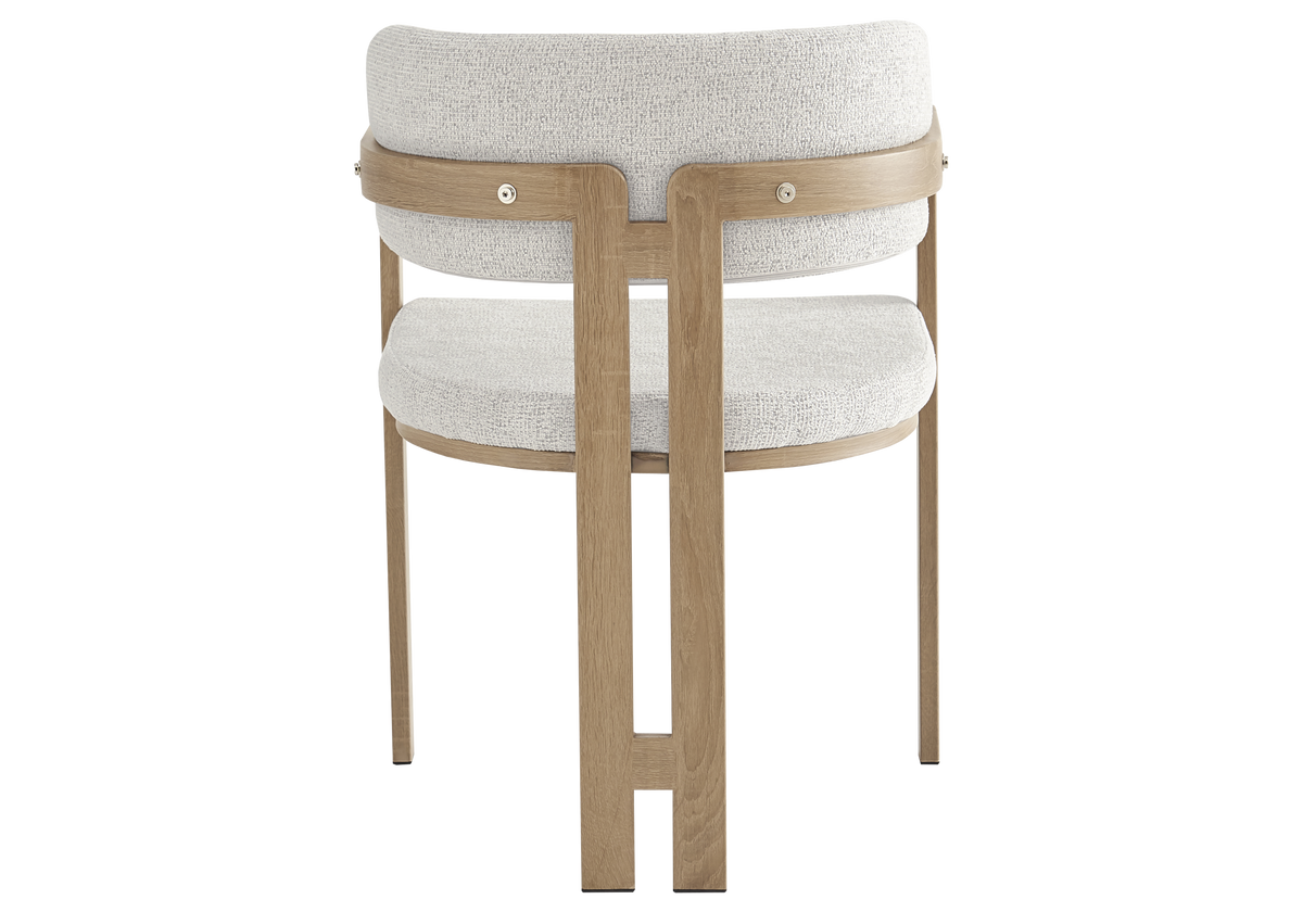 Lot de 2 fauteuils de table bouclé beige bois clair | Vexta