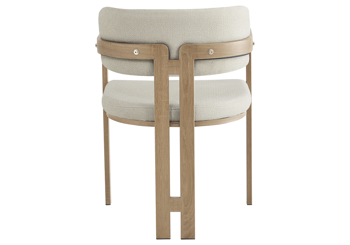Fauteuils de table en bouclé sable et bois clair x2 | Vexta