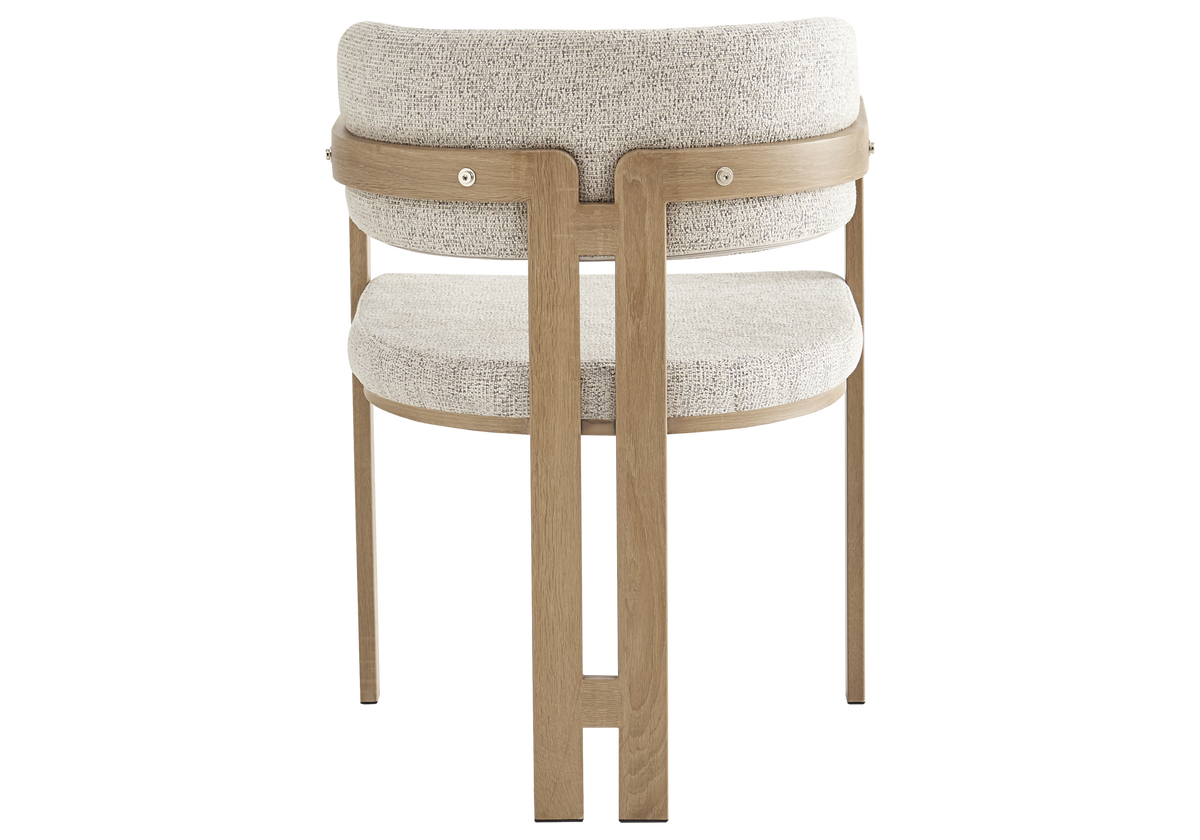 Fauteuil de table tweed capuccino bois clair x2 | Vexta