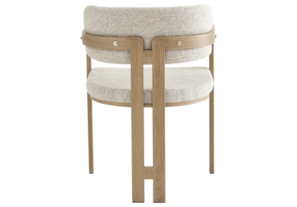 Fauteuil de table tweed capuccino bois clair x2 | Vexta