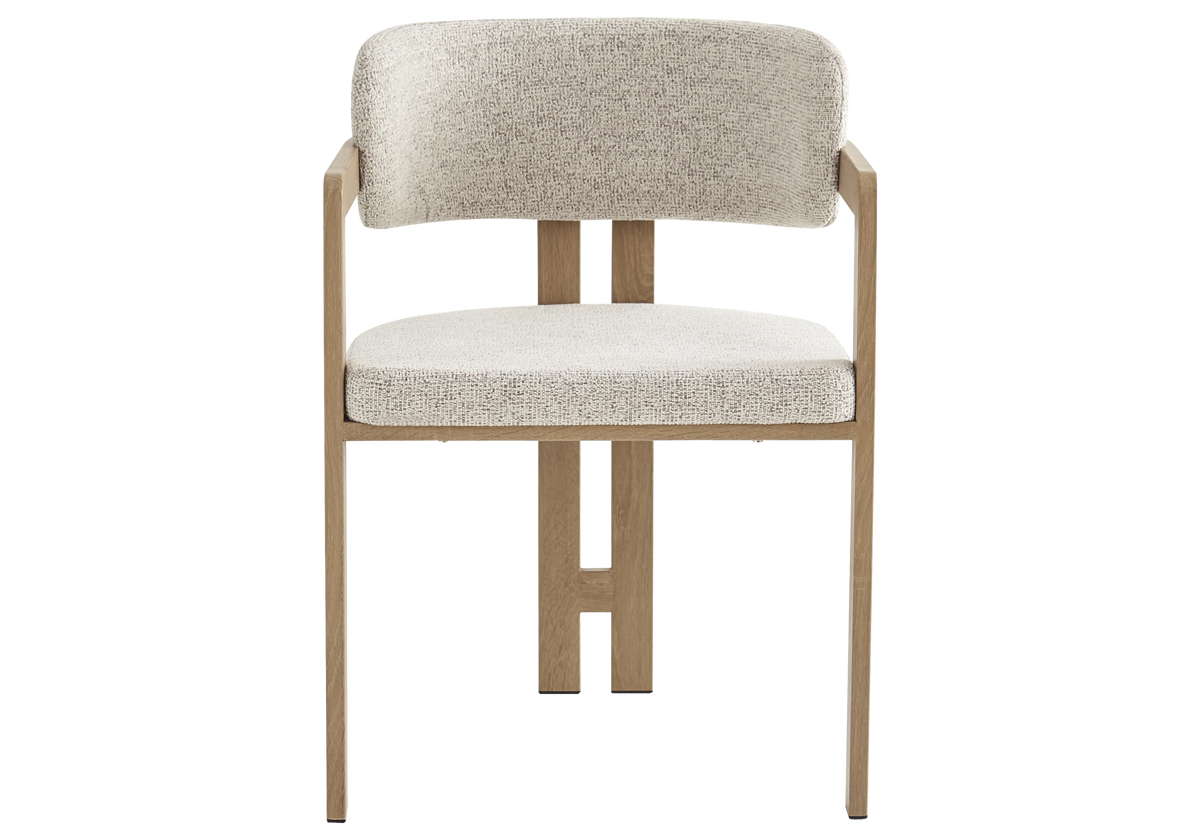 Fauteuil de table tweed capuccino bois clair x2 | Vexta